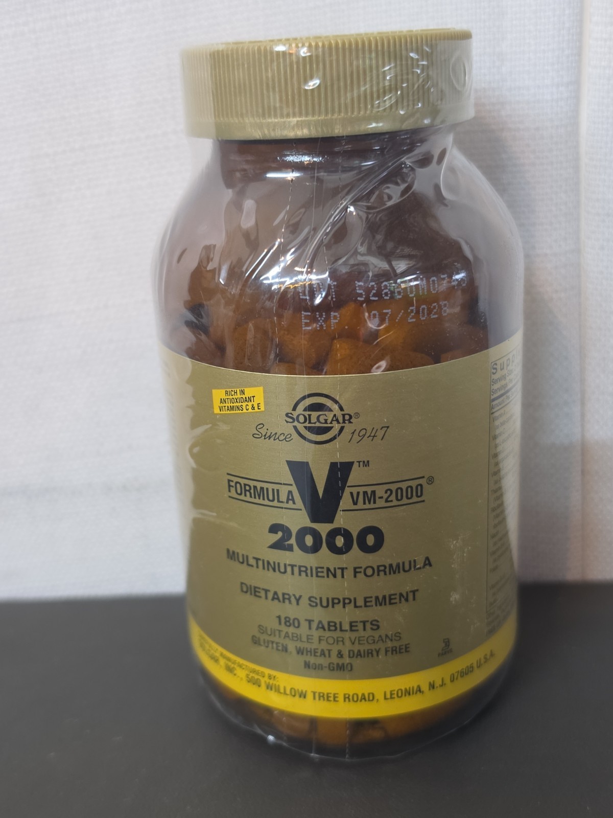 Solgar Formula V 2000 - VM-2000 | 180 Tablets | Exp 7/2028 Multivitamin Solgar Formula V 2000 - VM-2000 | 180 Tablets | Exp 7/2028 Multivitamin
