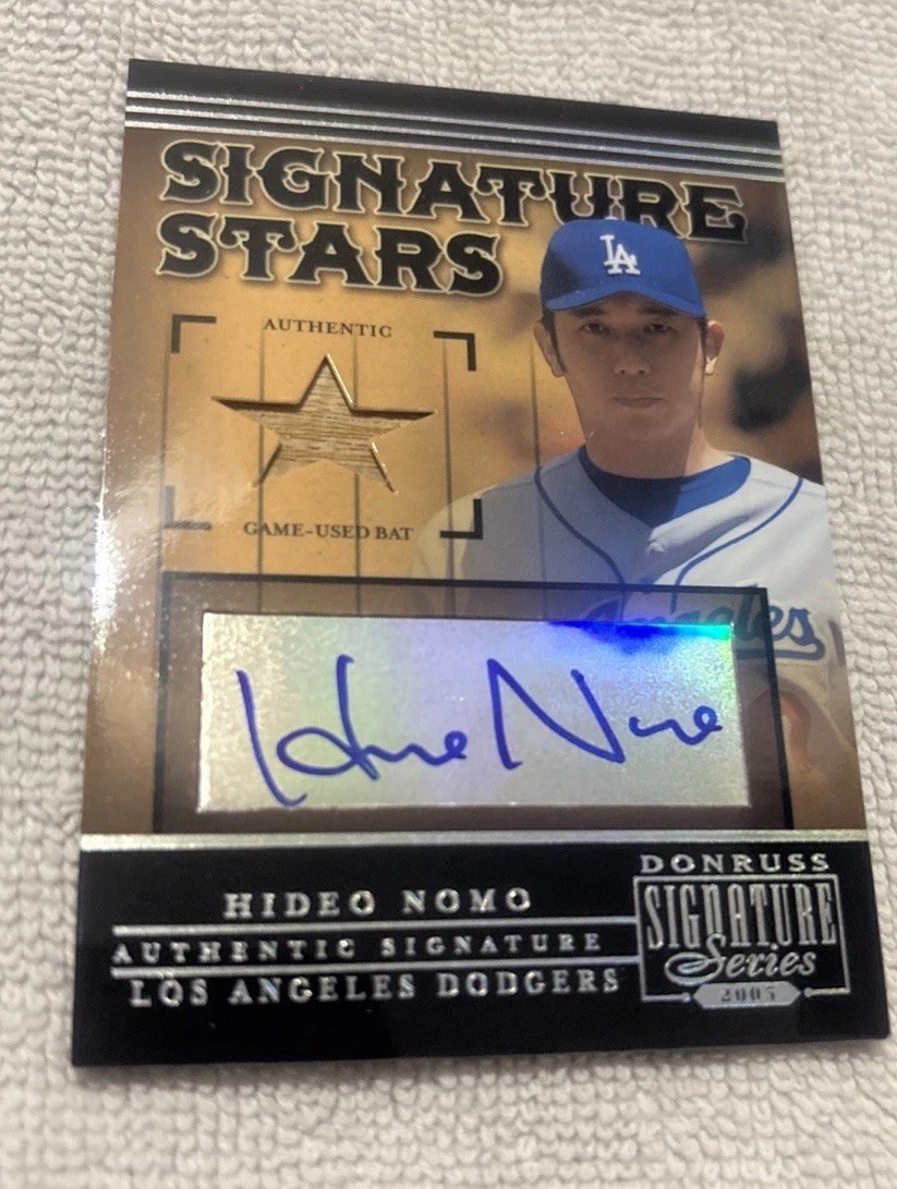 2005 Donruss Signature Series Hideo Nomo Auto Relic Dodgers Game Used Bat 2005 Donruss Signature Series Hideo Nomo Auto Relic Dodgers Game Used Bat