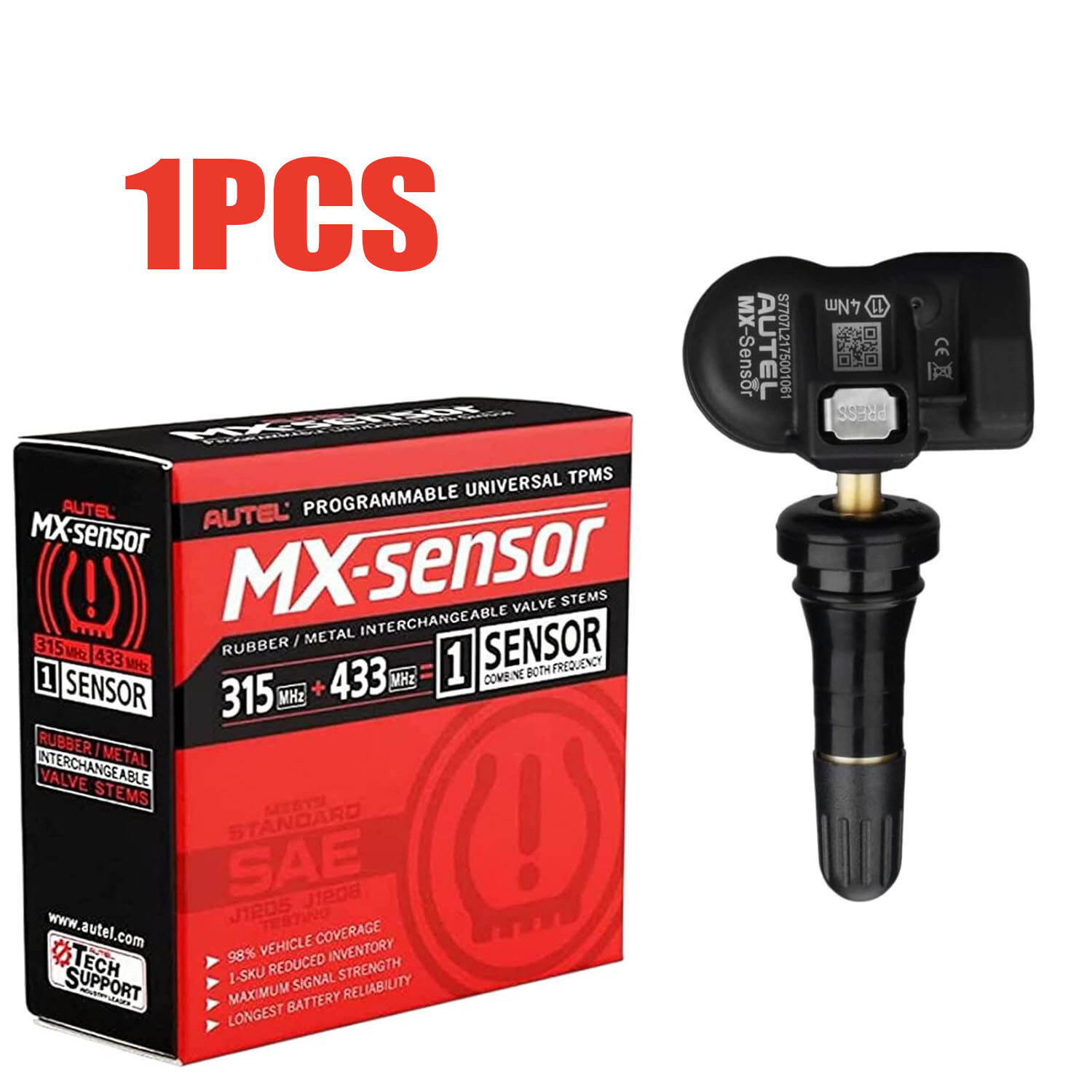 Autel TPMS MX-Sensor 315MHz 433MHz Programmable Tire Rubber Universal Valve Lot Autel TPMS MX-Sensor 315MHz 433MHz Programmable Tire Rubber Universal Valve Lot