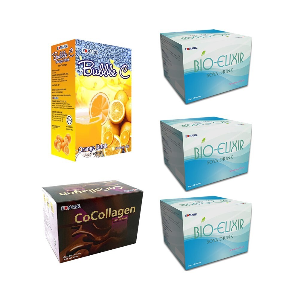 EDMARK Beauty Pack 3x Bio Elixir 1x Cocollagen & 1x Bubble Vitamin C Anti Aging