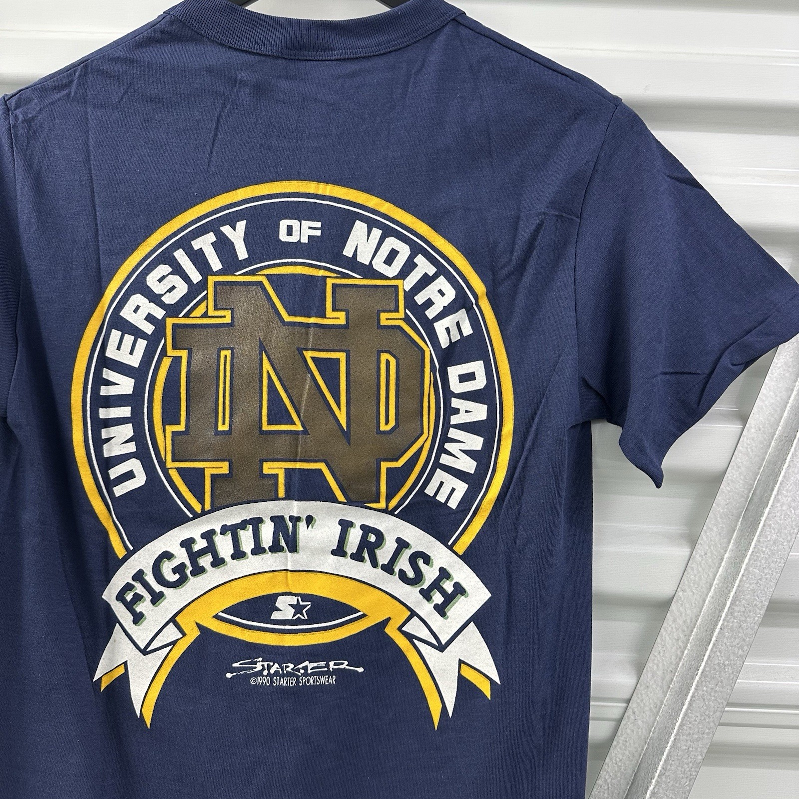 Vintage Notre Dame Fighting Irish Starter T Shirt 1990 Nos 80s 90s USA Made S/M