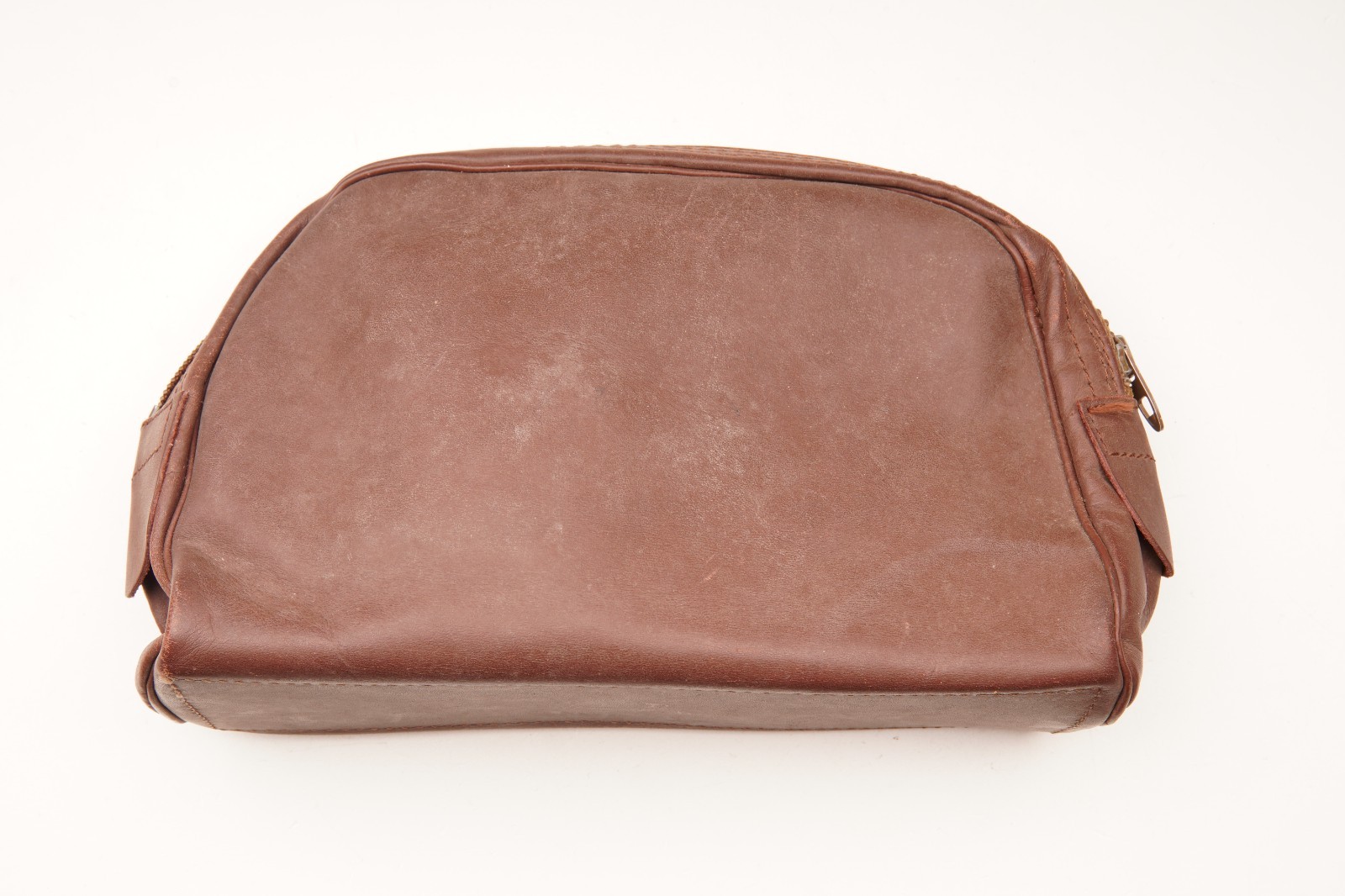 Vintage LL Bean Brown Leather Toiletry Bag Pouch Script Label Men's