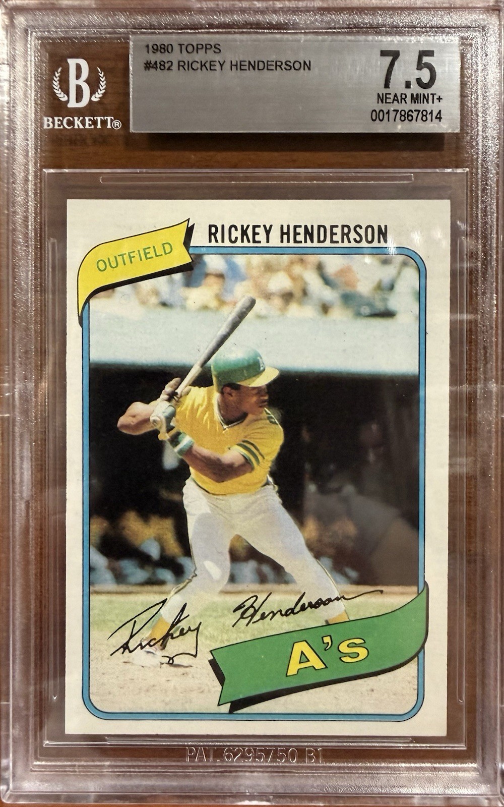 1980 Topps Rickey Henderson Rookie RC #482 BGS 7.5 NM+ HOF Athletics