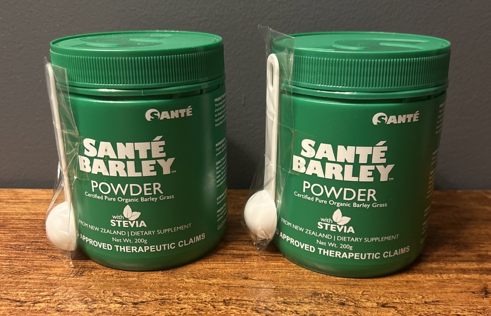 2 Santé Barley Powder Certified Organic (200g Canister) with Stevia Exp. 12/2028 2 Santé Barley Powder Certified Organic (200g Canister) with Stevia Exp. 12/2028
