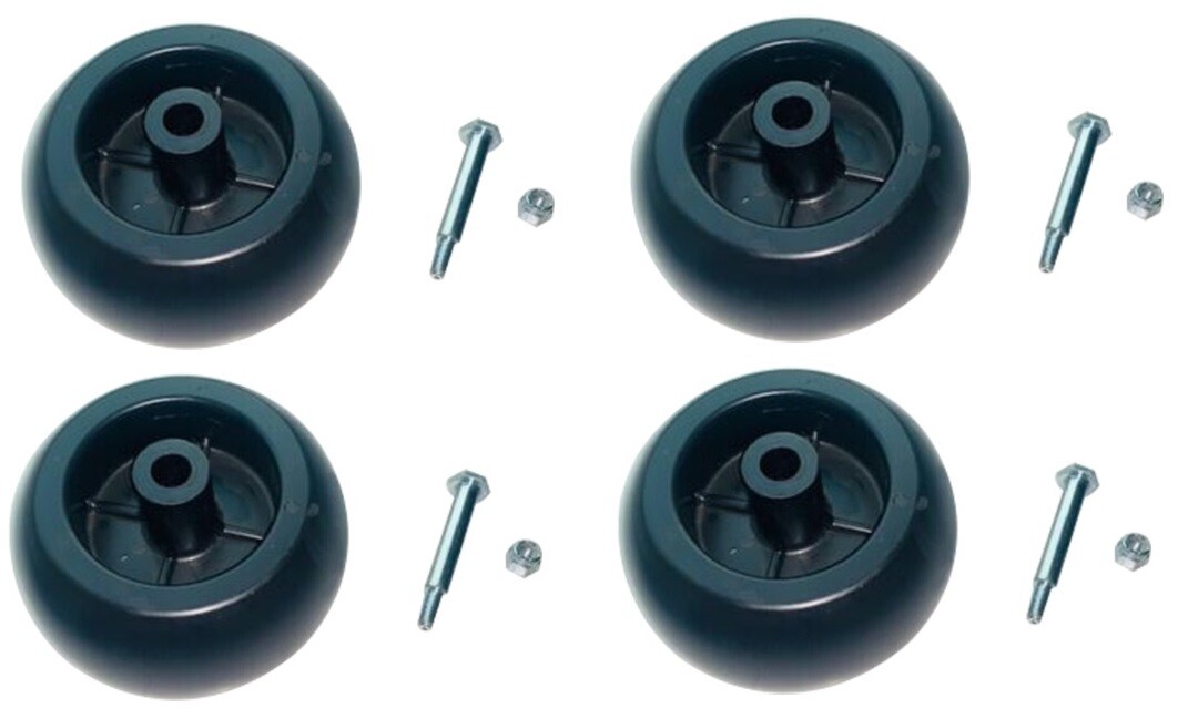 4/Four Deck Wheels W/Bolt & Nut 174873 133957 Fits CRAFTSMAN HUSQVARNA POULAN