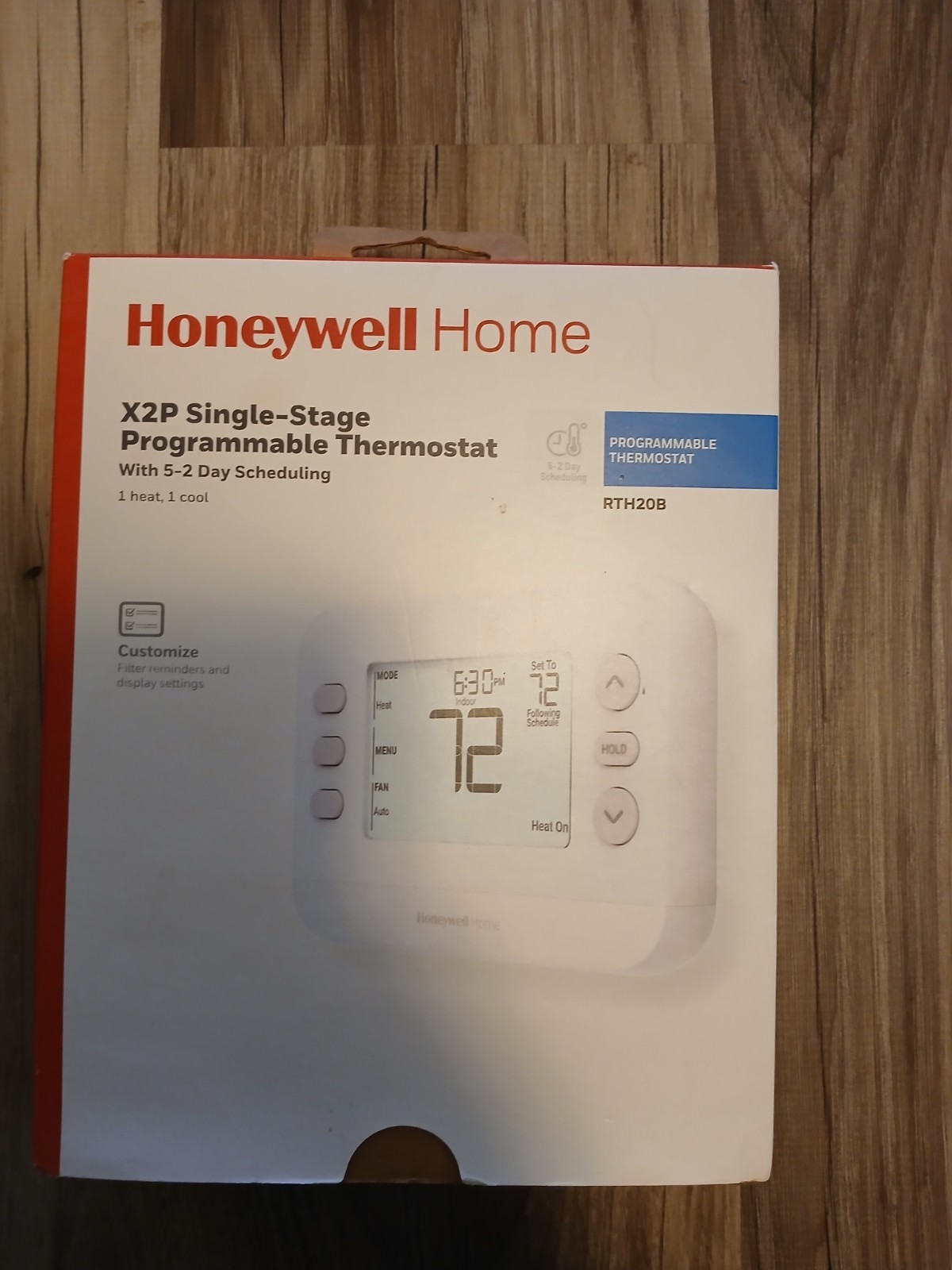 HONEYWELL RTH20B/N X2P HOME PROGRAMMABLE THERMOSTAT 1-STAGE HEAT/COOL 5-2 DAY HONEYWELL RTH20B/N X2P HOME PROGRAMMABLE THERMOSTAT 1-STAGE HEAT/COOL 5-2 DAY