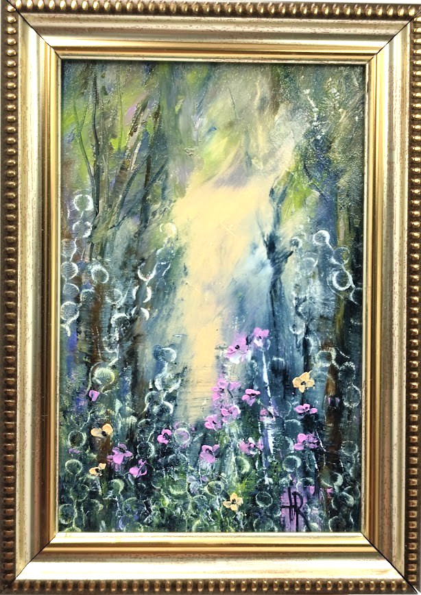 Original Floral Landscape Oil Painting 4x6 in Framed Wall Art Decor Original Floral Landscape Oil Painting 4x6 in Framed Wall Art Decor