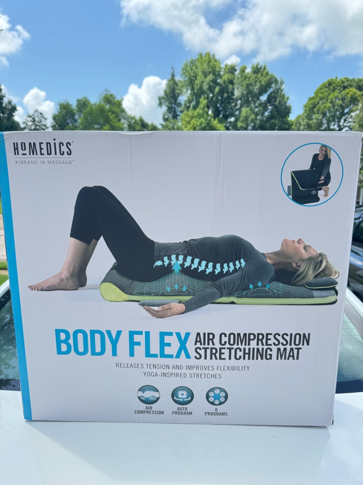 HoMedics Body Flex Air Compression Stretching Mat 6 Programs Yoga Back Relief HoMedics Body Flex Air Compression Stretching Mat 6 Programs Yoga Back Relief
