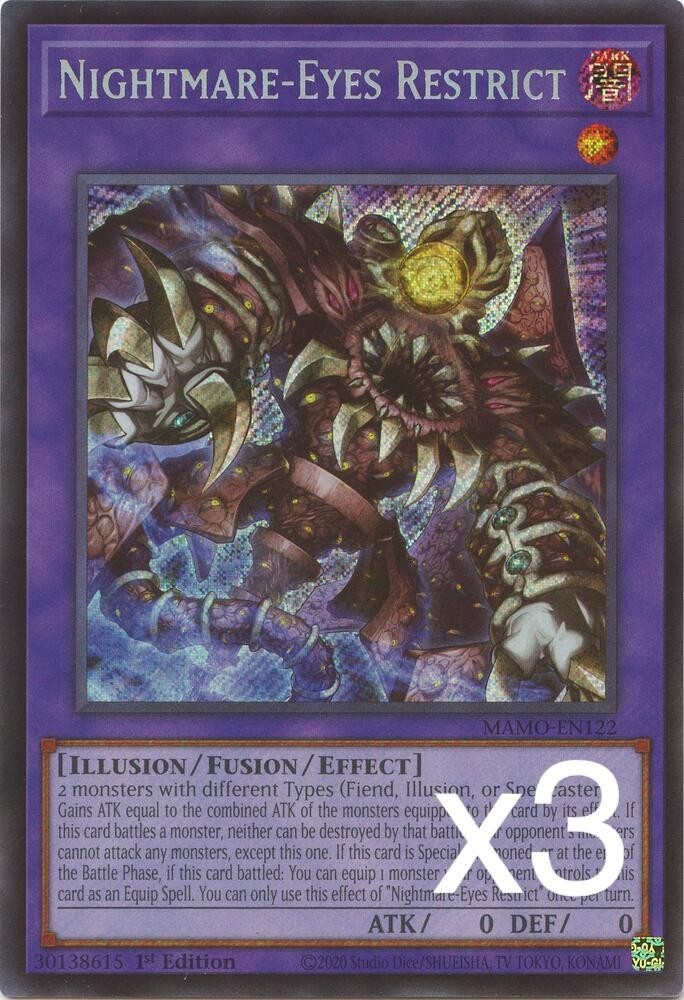 3X Yugioh Nightmare-Eyes Restrict MAMO-EN122 Secret Rare 1st Edition NM