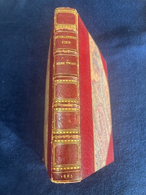 1885 FIRST EDITION, MARK TWAIN, HUCKLEBERRY FINN Three-Quarter MOROCCAN RARE 1st