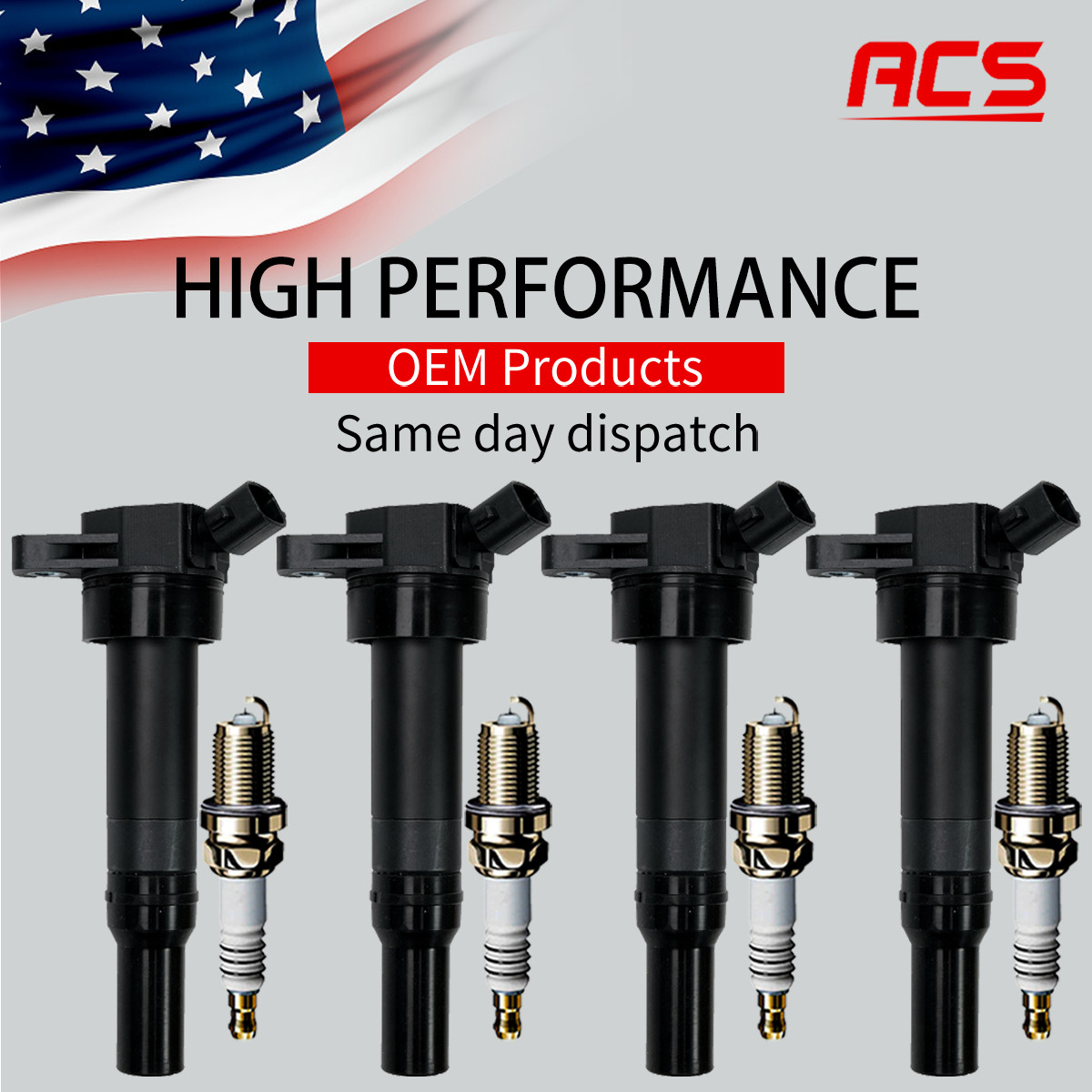 4X OEM Ignition Coil & 4X Iridium Spark Plugs For Hyundai Elantra Kia Soul UF651