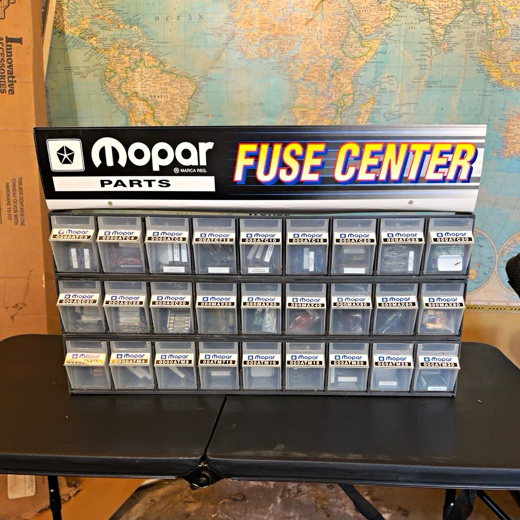 NOS Vintage Mopar Fuse Center Display 500+ OEM Fuses Chrysler Dodge Jeep
