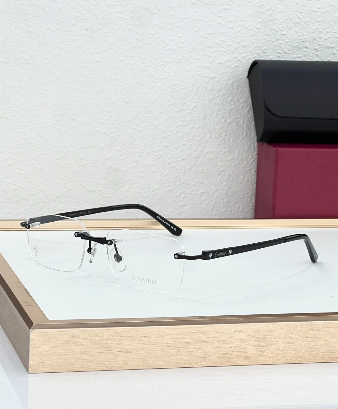 𝓒𝓪𝓻𝓽𝓲𝓮𝓻 CT0511O Eyeglasses Rimless Titanium Optical Frame Size 55□18 145 𝓒𝓪𝓻𝓽𝓲𝓮𝓻 CT0511O Eyeglasses Rimless Titanium Optical Frame Size 55□18 145
