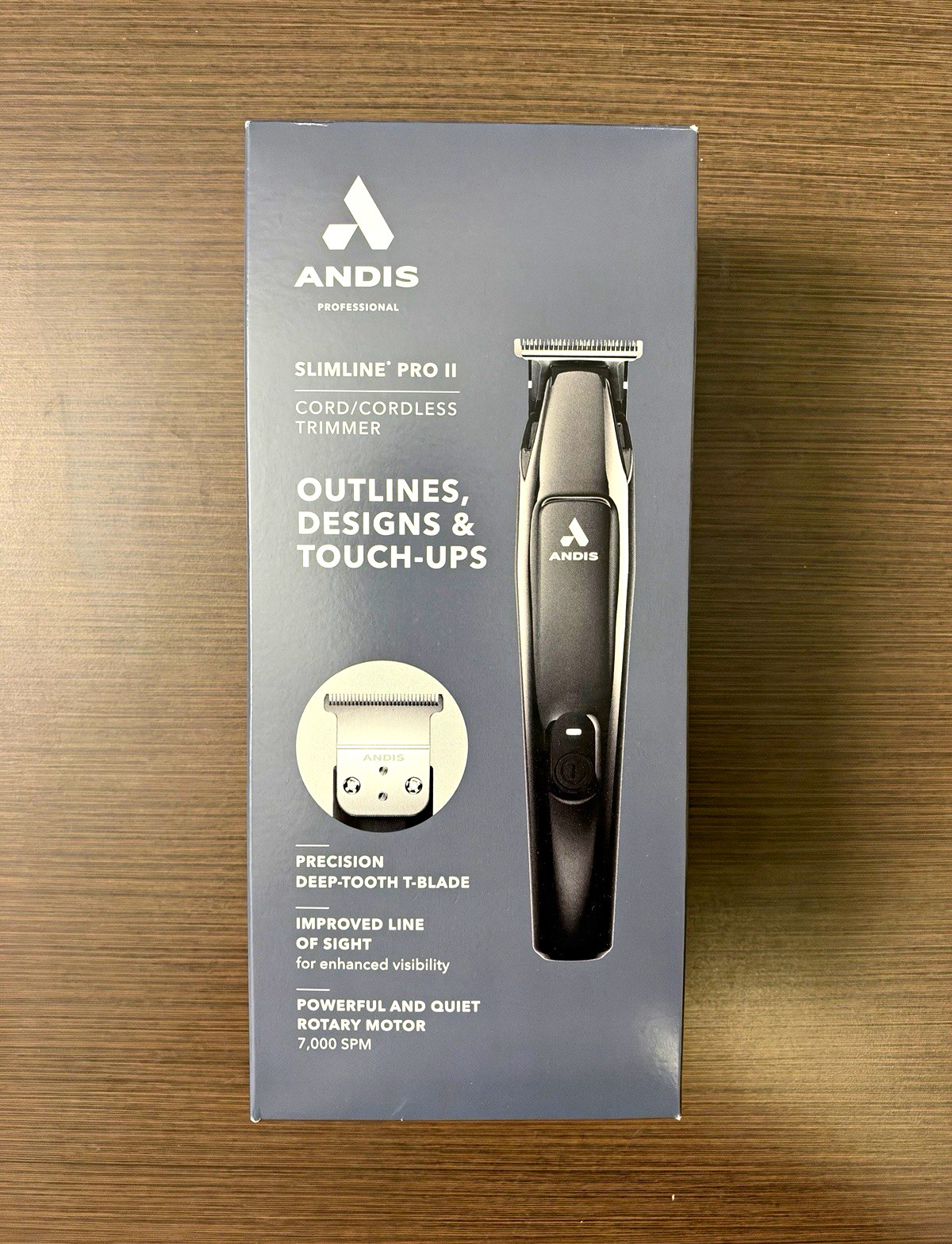 Andis Slimline Pro II Trimmer Cord/Cordless USB-C Rechargeable T-Blade Black Andis Slimline Pro II Trimmer Cord/Cordless USB-C Rechargeable T-Blade Black