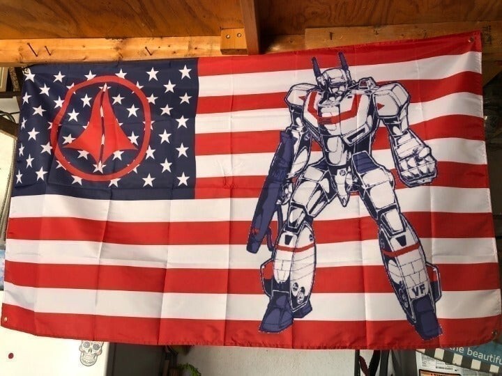 GIANT 5\' ROBOTECH MACROSS SAGA RICK HUNTER VERITECH FLAG BANNER GIANT 5\' ROBOTECH MACROSS SAGA RICK HUNTER VERITECH FLAG BANNER