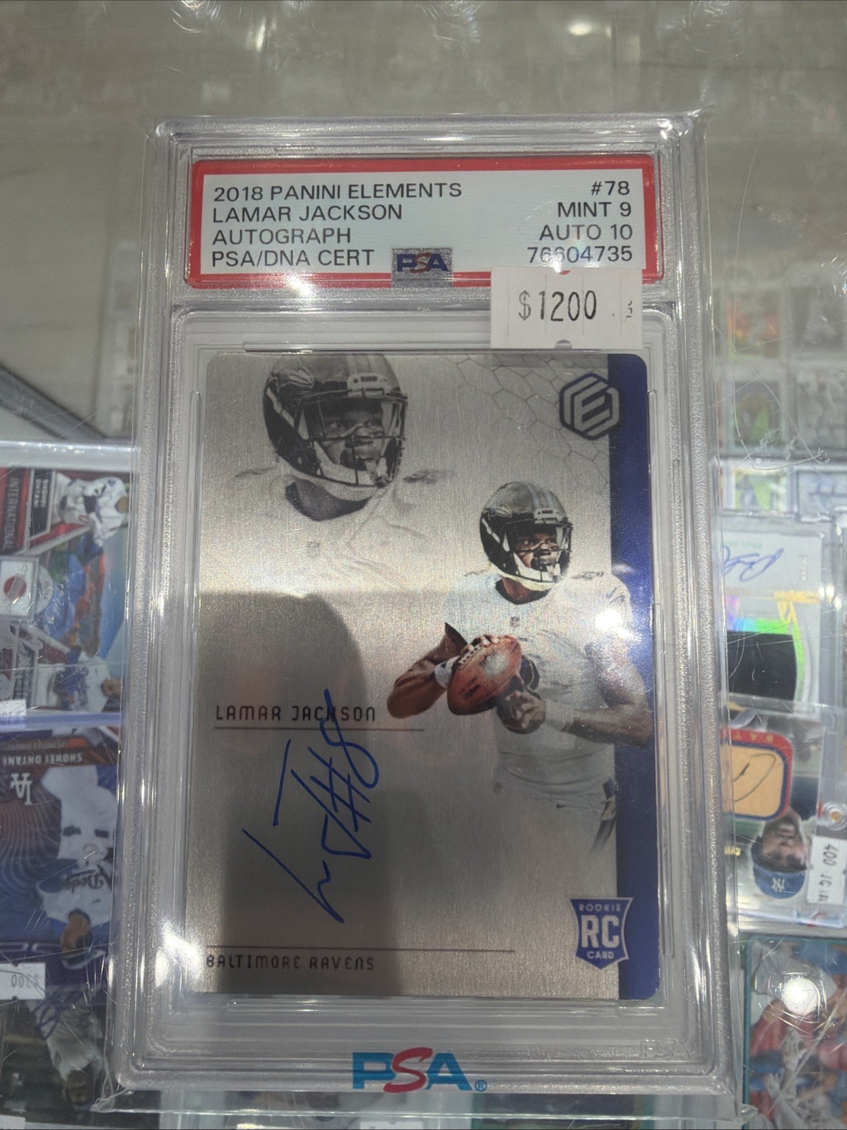2018 Panini Elements Lamar Jackson Auto Psa 9 2018 Panini Elements Lamar Jackson Auto Psa 9