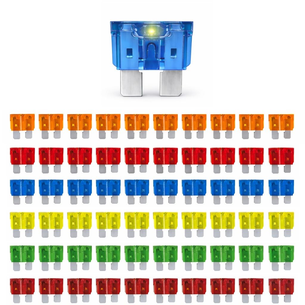 60Pcs LED Blade Fuse Assortment Smart Glow 5A-40A ATO 12V 60Pcs LED Blade Fuse Assortment Smart Glow 5A-40A ATO 12V