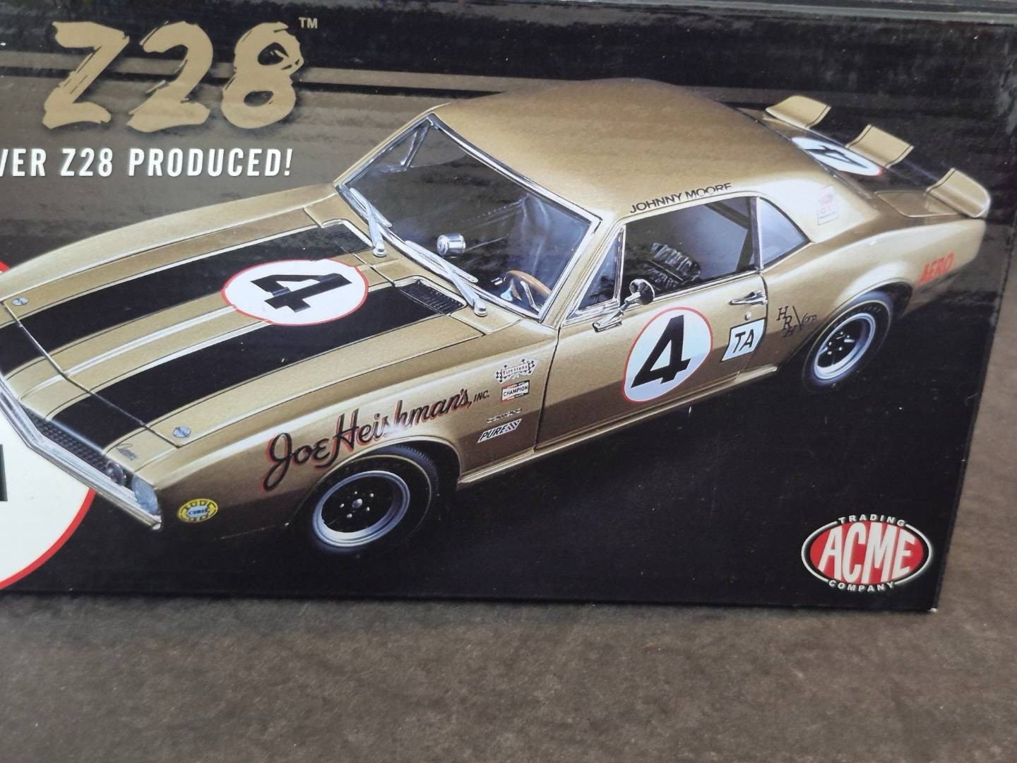 RARE 1/18 Acme 1967 Chevrolet Camaro Z28 Joe Heishman #4 First Ever Produced