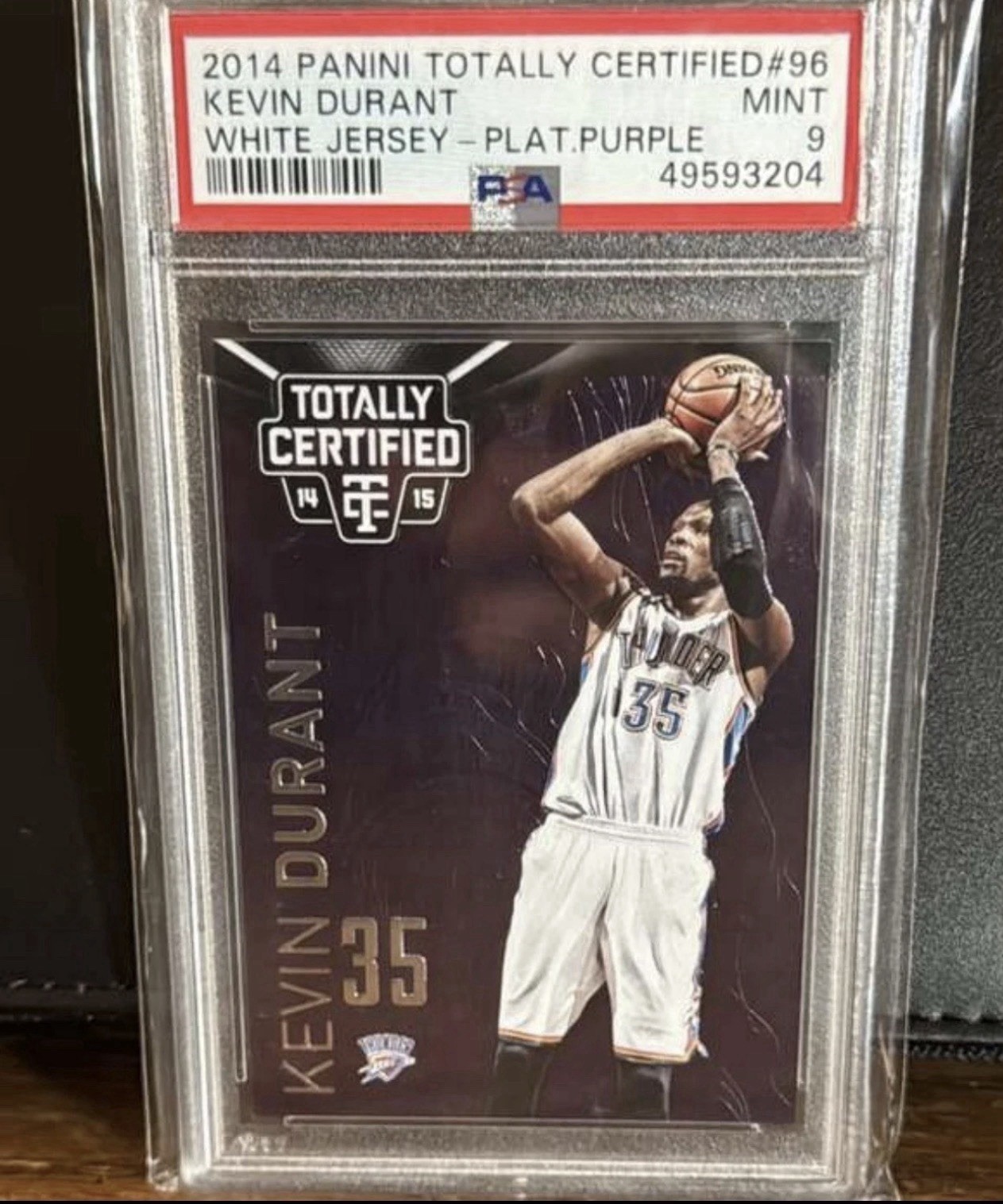 2014-15 Totally Certified Kevin Durant #96 Platinum Purple White Jersey /49 2014-15 Totally Certified Kevin Durant #96 Platinum Purple White Jersey /49