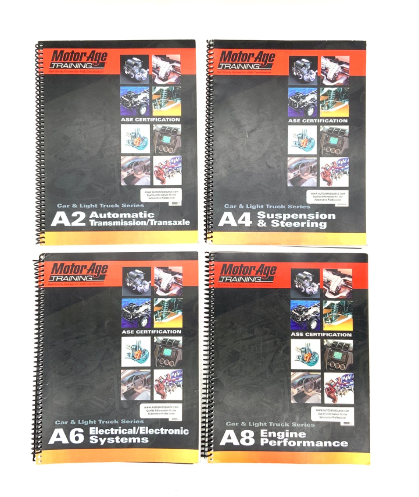 Motor Age Training A2-A4-A6-A8 Car and Light Truck Study Guide Set ASE Test Prep Motor Age Training A2-A4-A6-A8 Car and Light Truck Study Guide Set ASE Test Prep