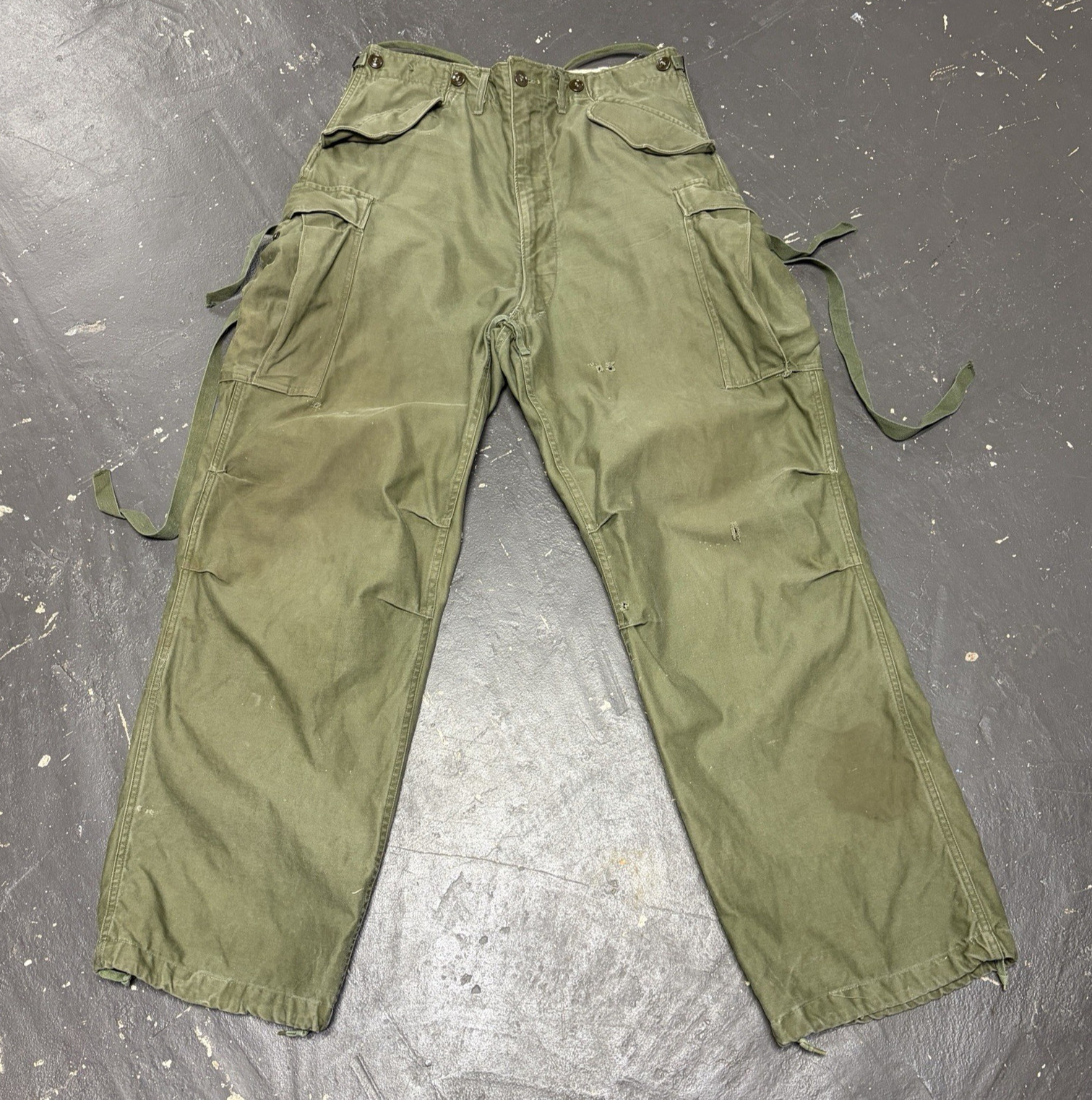 Vintage 1951 US Army Pants 34x31 Korean War WWII 40s 50s Thrashed Cargo Trousers Vintage 1951 US Army Pants 34x31 Korean War WWII 40s 50s Thrashed Cargo Trousers