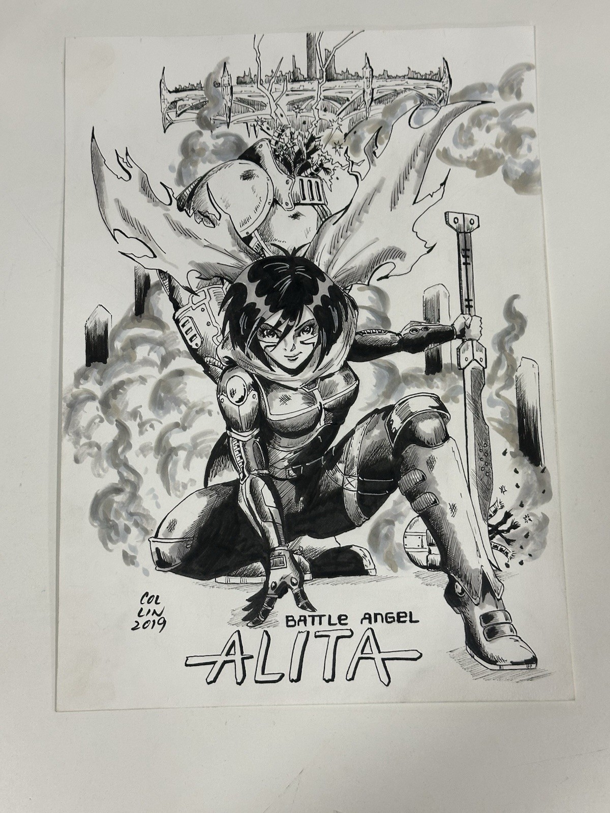 Alita Battle Angel Original Comic Art by Collin Yap Alita Battle Angel Original Comic Art by Collin Yap
