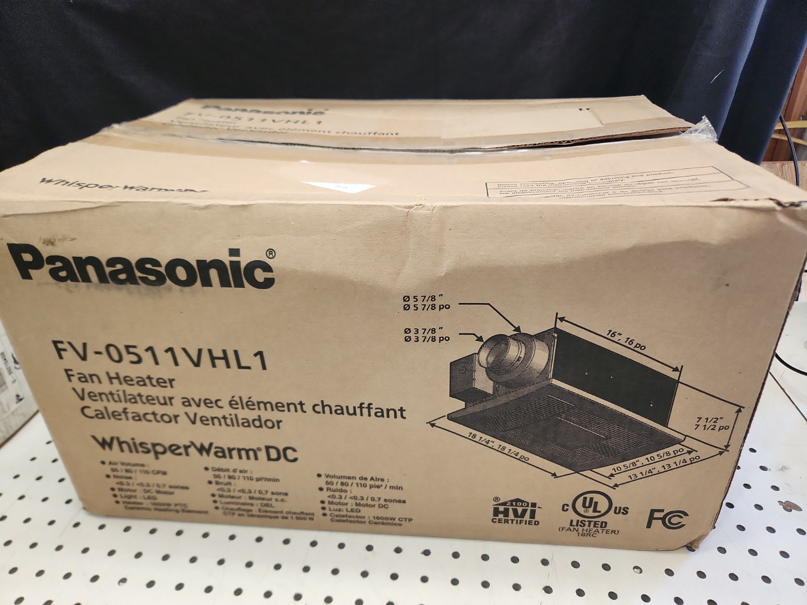 Panasonic FV-0511VHL1 WhisperWarm DC Bathroom Exhaust Fan with Heater - White Panasonic FV-0511VHL1 WhisperWarm DC Bathroom Exhaust Fan with Heater - White