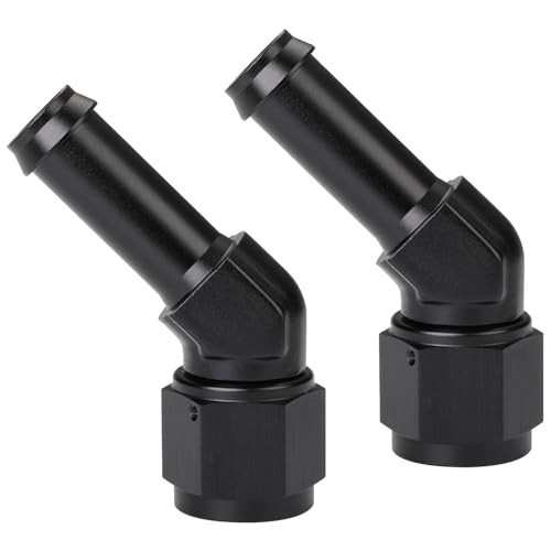 2 PCS 10AN Female to 5/8 Barb Hose Fitting Adapter Swivel Aluminum Black