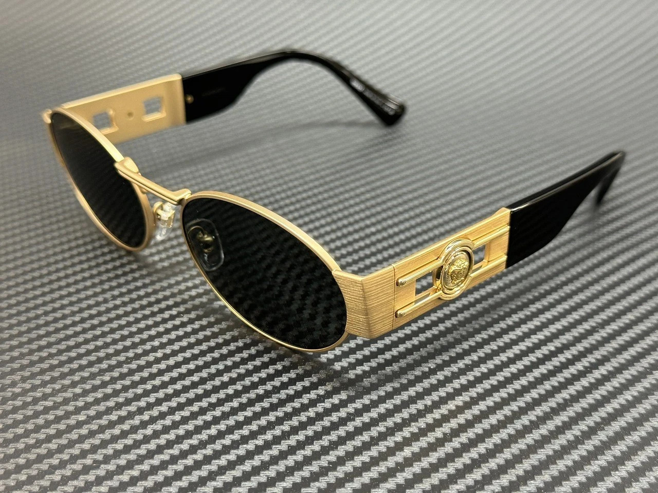 VERSACE VE2264 Matte Gold Unisex Grey Sunglasses 56 mm VERSACE VE2264 Matte Gold Unisex Grey Sunglasses 56 mm