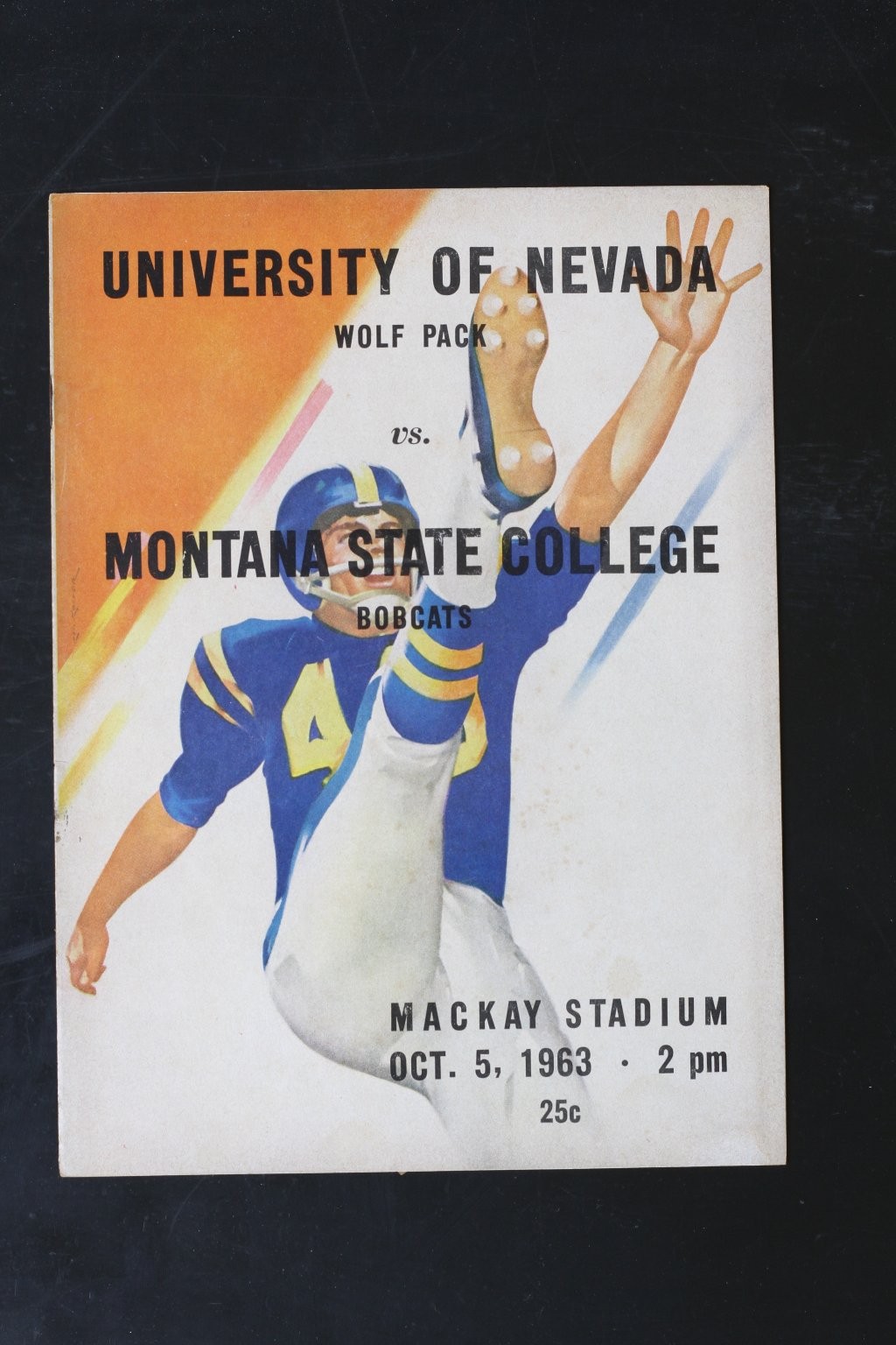 Vintage 1963 University of Nevada vs Montana State College Football Program
