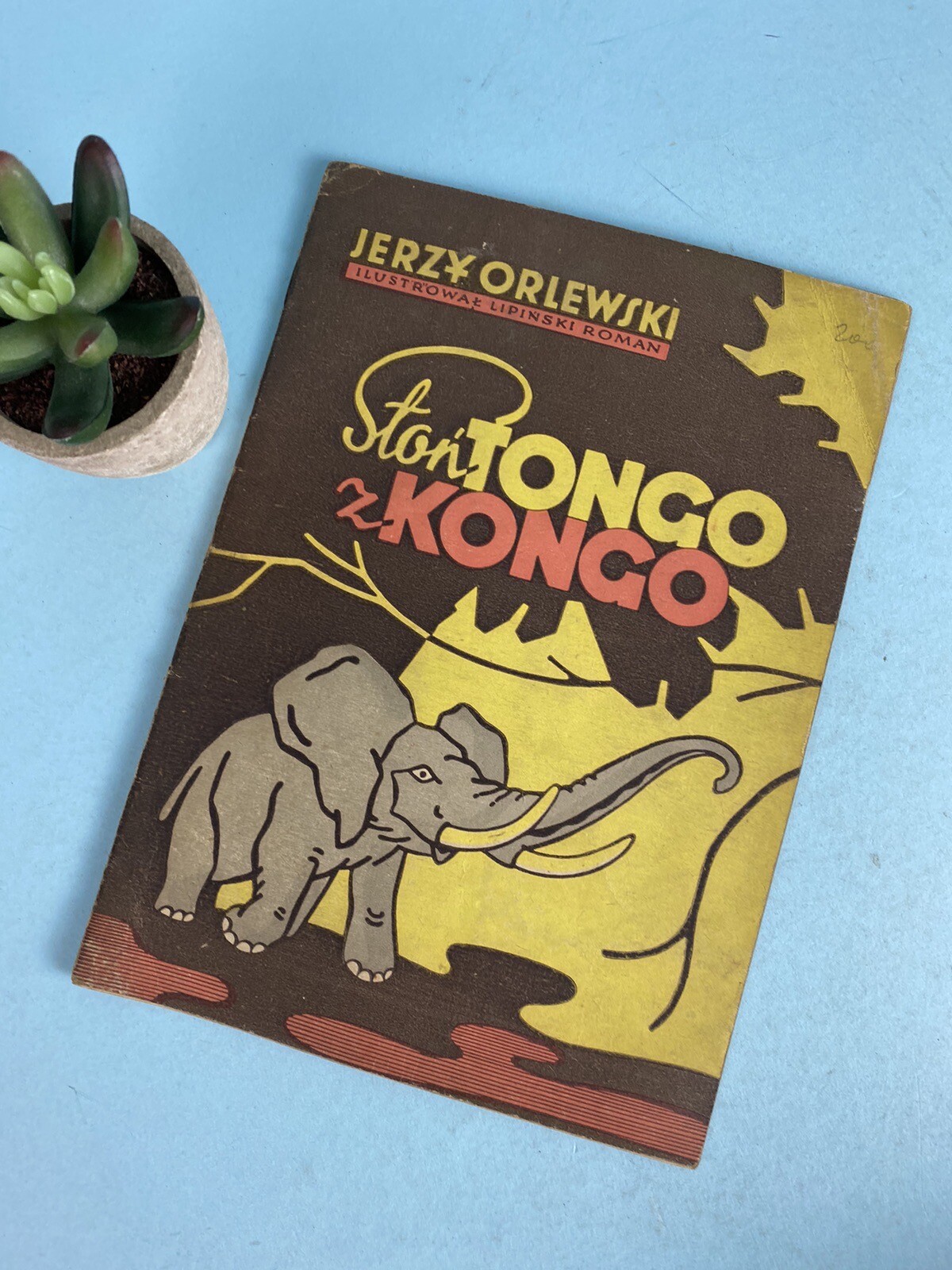 Antique Polish Children\'s Book Ston Tongo z Kongo Antique Polish Children\'s Book Ston Tongo z Kongo