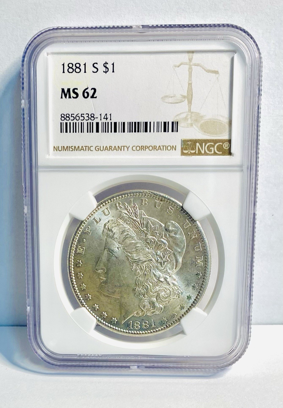 1881-S Morgan Silver Dollar NGC MS62 Uncirculated 90% Silver