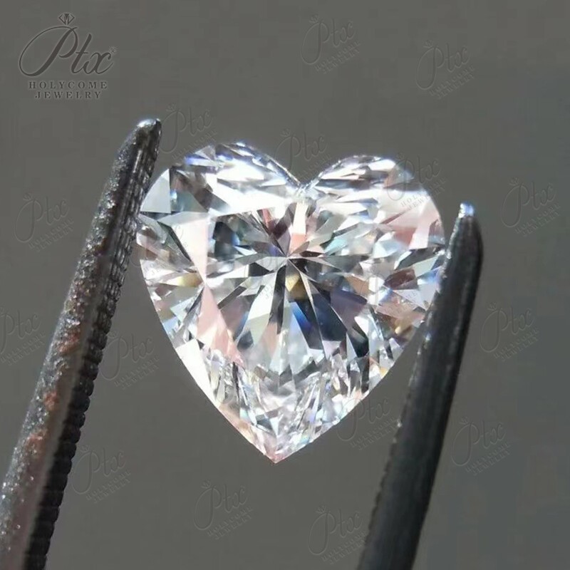 3~12mm Heart Shape Moissanite Excellent Cut VVS Loose Gemstones With Certificate