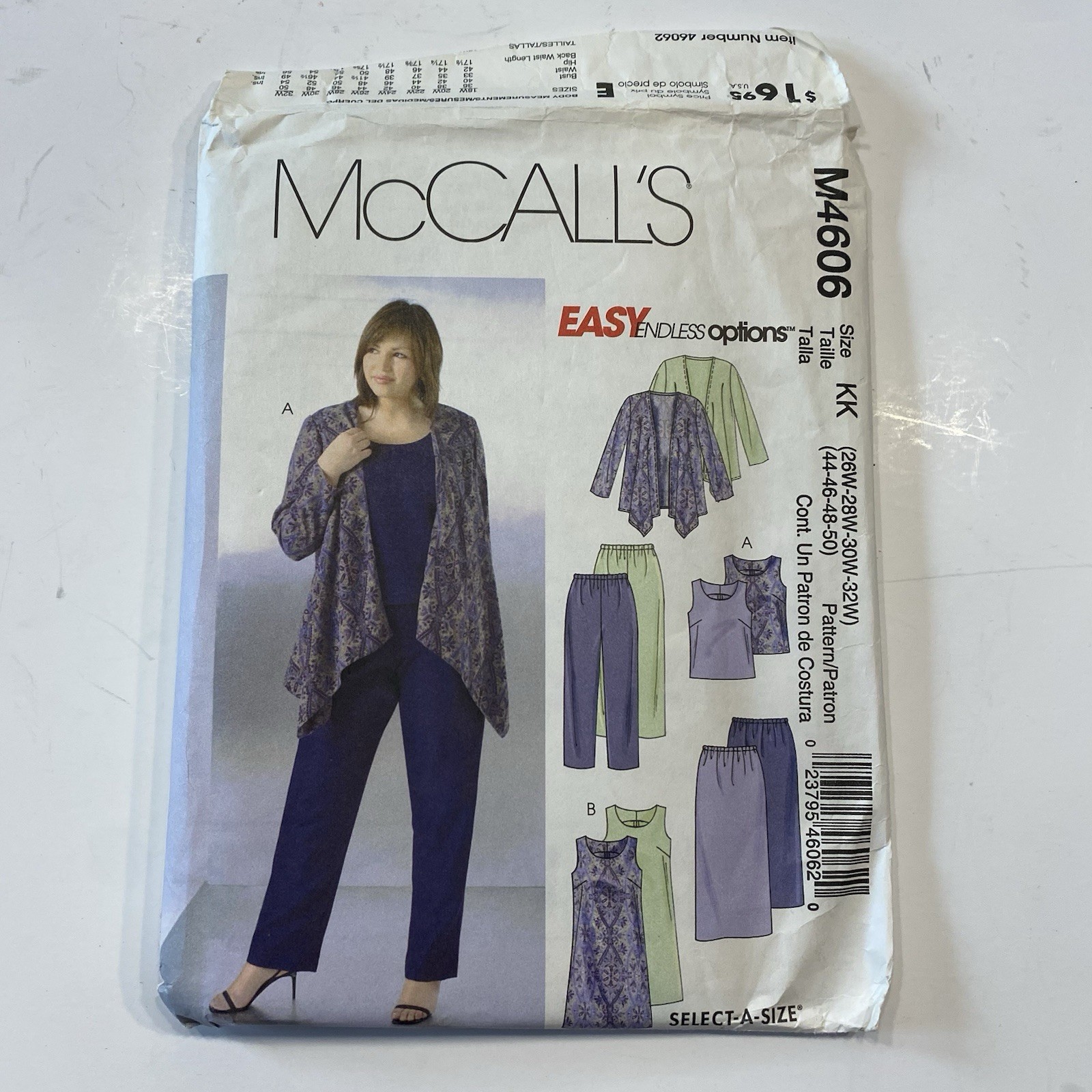 McCall’s M4606 Sewing Pattern Women’s Plus 26W-32W Jacket Dress Pants UNCUT