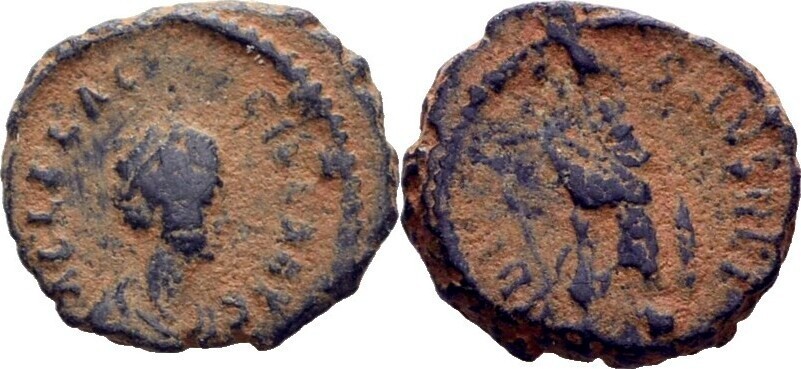 ROMAN IMPERIAL PERIOD Follis Aelia Flacilla, 379-386 Original Coin #JAN107 ROMAN IMPERIAL PERIOD Follis Aelia Flacilla, 379-386 Original Coin #JAN107