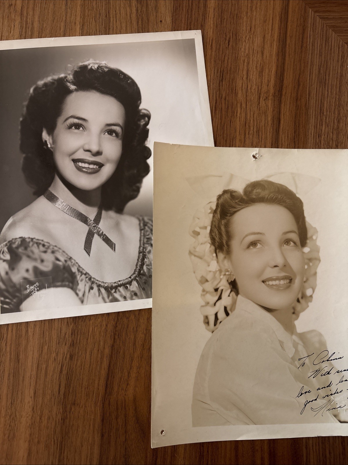 Vintage 1940s Autograph Nina Orla Classic Hollywood Headshots 8x10