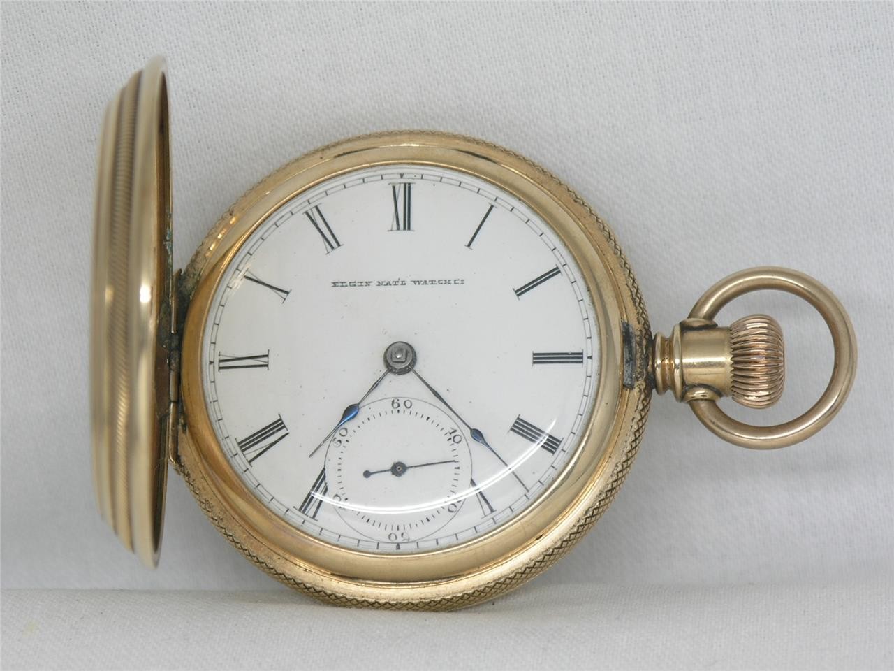EXQUISITE 1881 ANTIQUE 18S ELGIN DRUM CASE 14K GOLD FILL KEYWIND WATCH, RUNNING EXQUISITE 1881 ANTIQUE 18S ELGIN DRUM CASE 14K GOLD FILL KEYWIND WATCH, RUNNING
