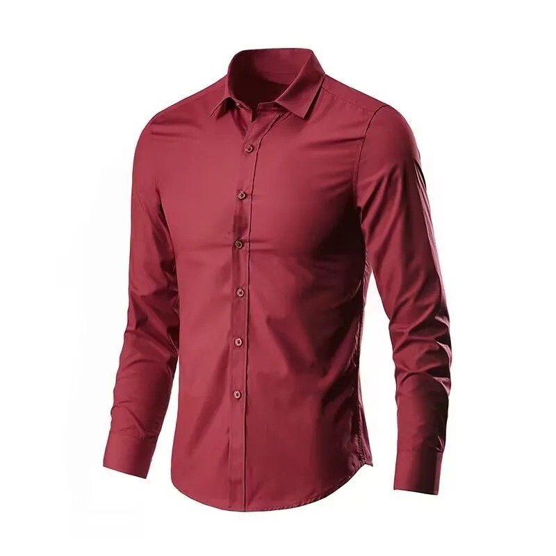 Men\'s Casual Long Sleeve Shirt Slim Fit Button Down Dress Shirts Business Top