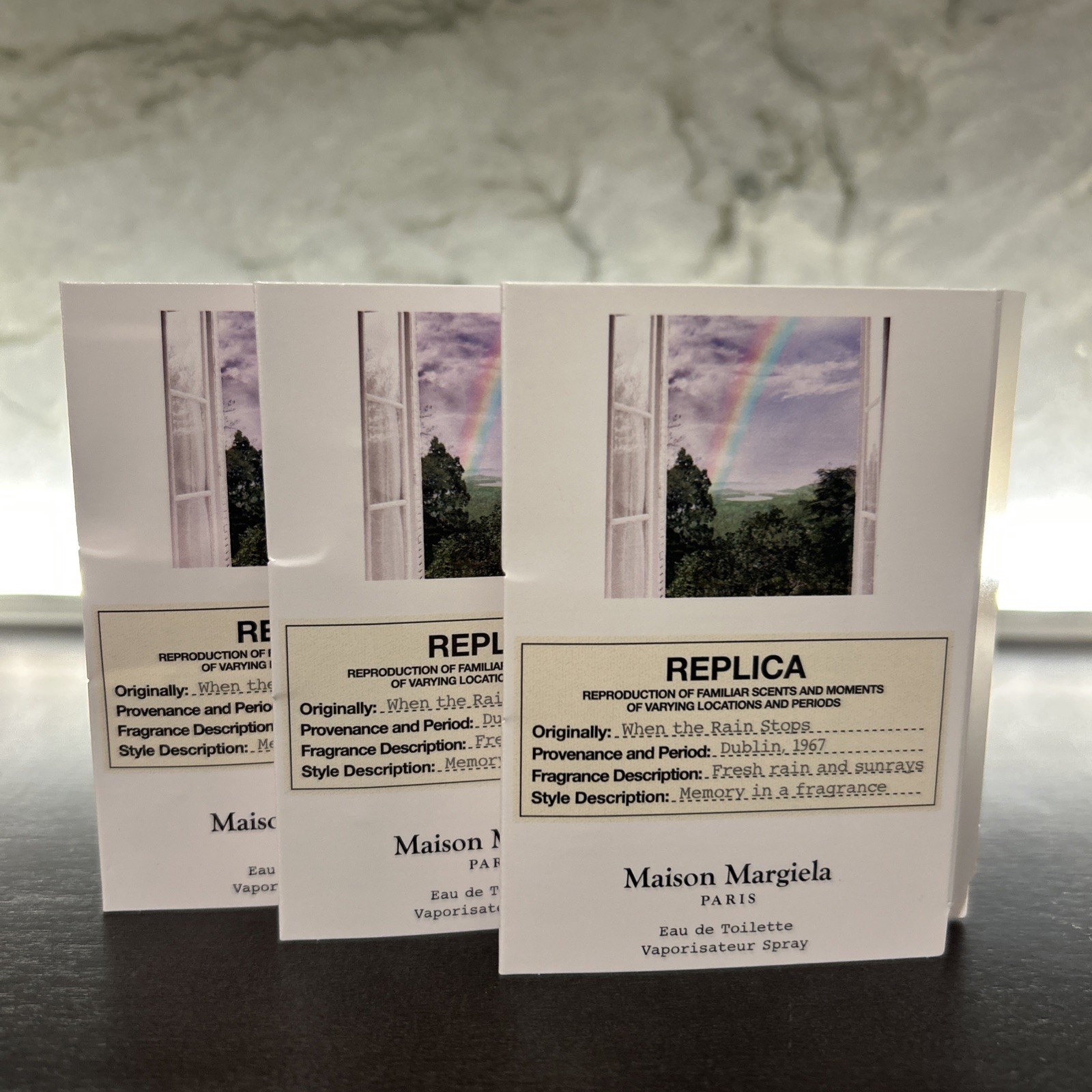 3x Maison Margiela Replica When the Rain Stops EDT Sample .04oz 1.2ml Lot Of 3 3x Maison Margiela Replica When the Rain Stops EDT Sample .04oz 1.2ml Lot Of 3
