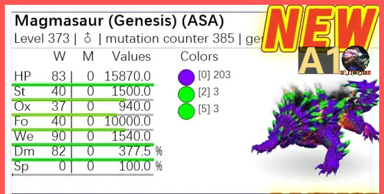 ArkSurvival Ascended PVE - Magmasaur  (Clone Pair )