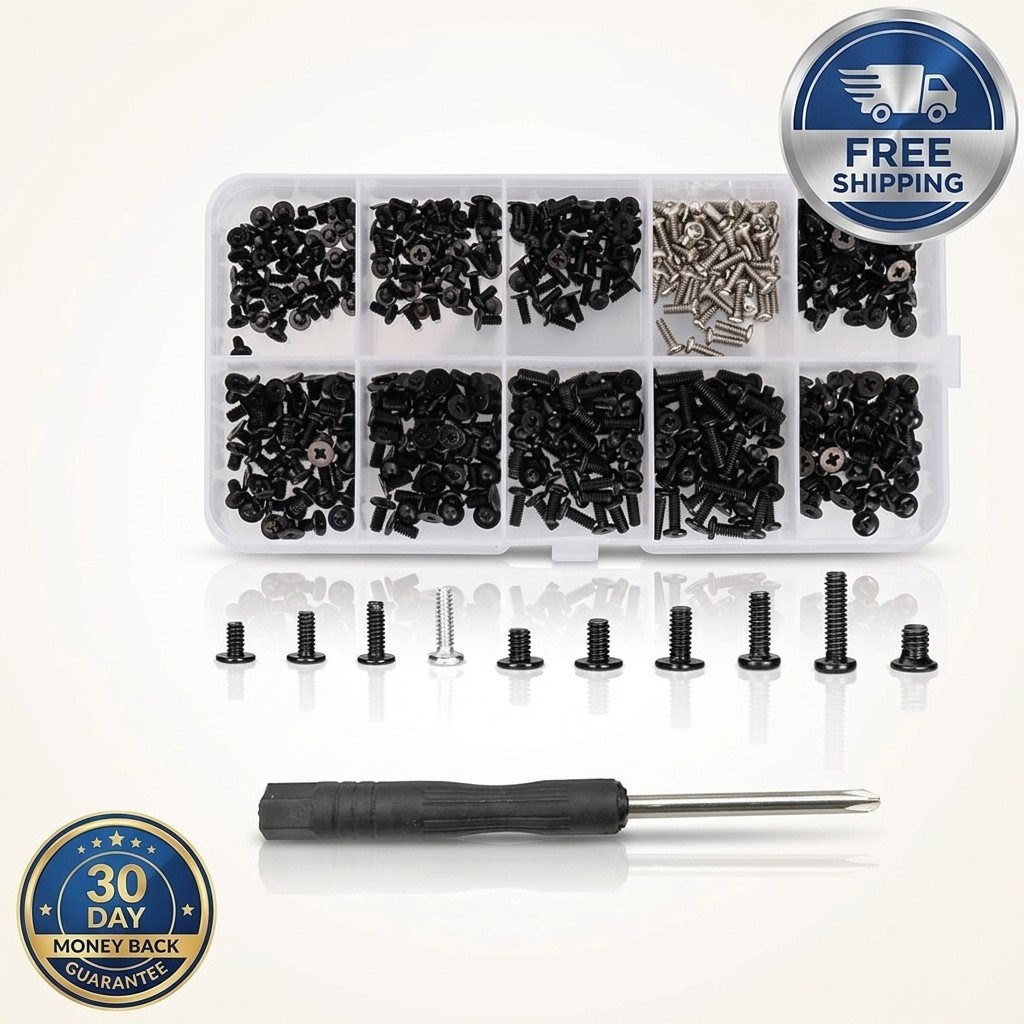 500 PCS M2 M2.5 M3 Laptop Notebook Computer Replacement Screws Kit, PC Flat Head