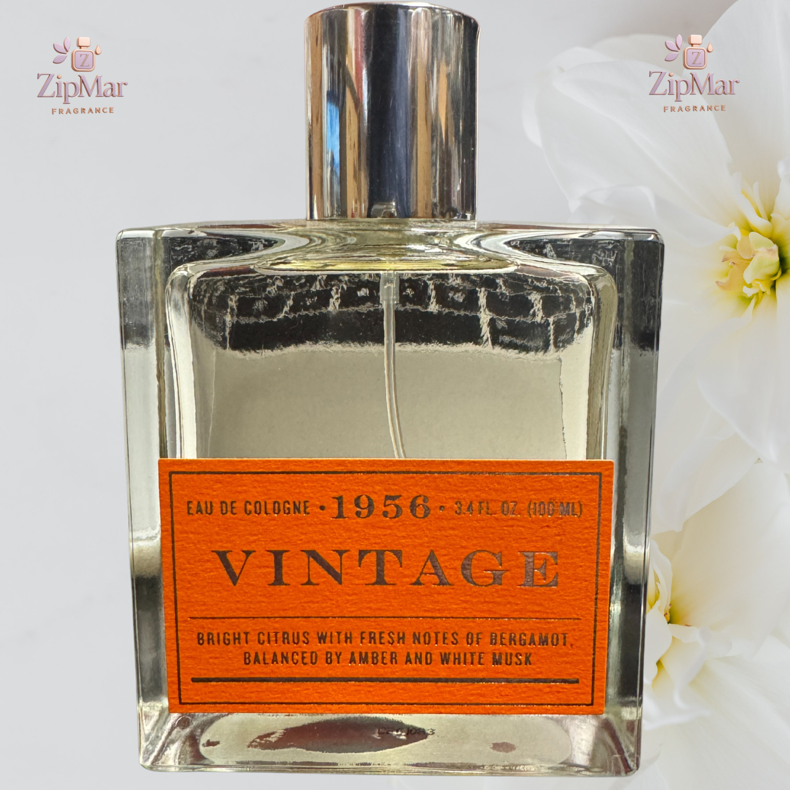 Tru Fragrance Vintage 1956 Eau de Cologne 3.4oz 100 ml Bergamot Amber White Musk