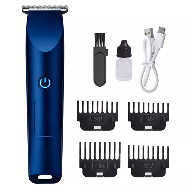Professional Hair Clippers Beard Trimmer Electric Shaver for Men Blue