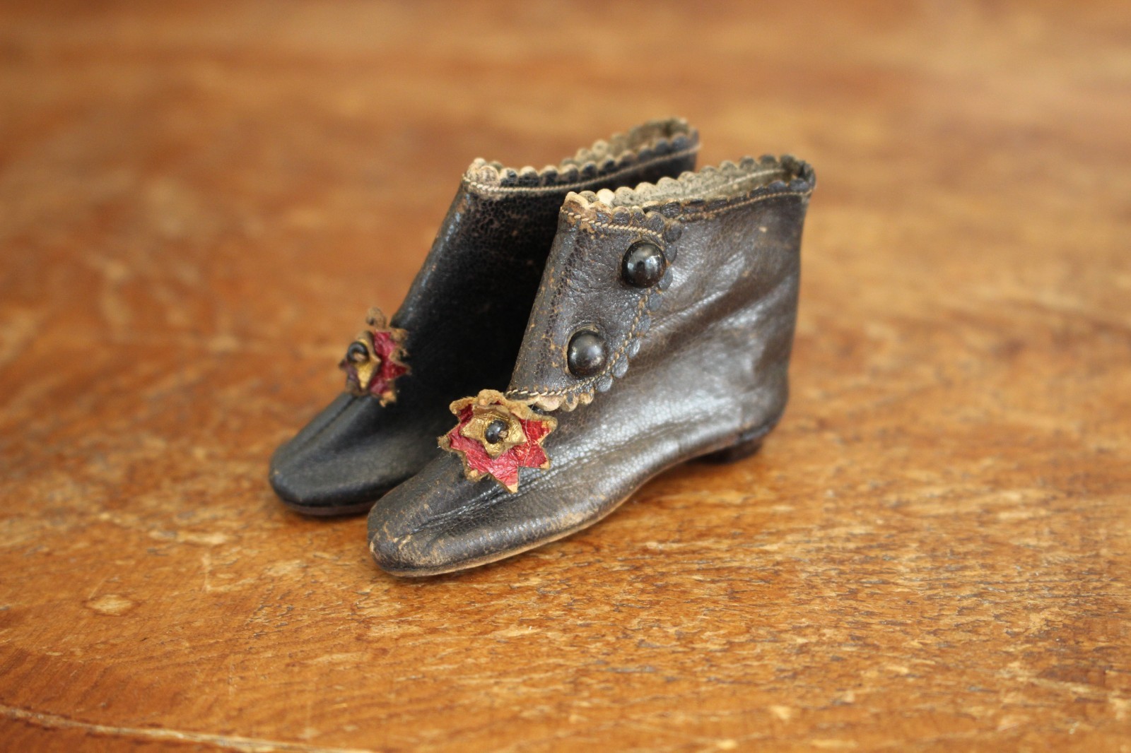 Antique Miniature Leather Doll Shoes Boots J J Trademark Jullien & Joanny JJ Antique Miniature Leather Doll Shoes Boots J J Trademark Jullien & Joanny JJ