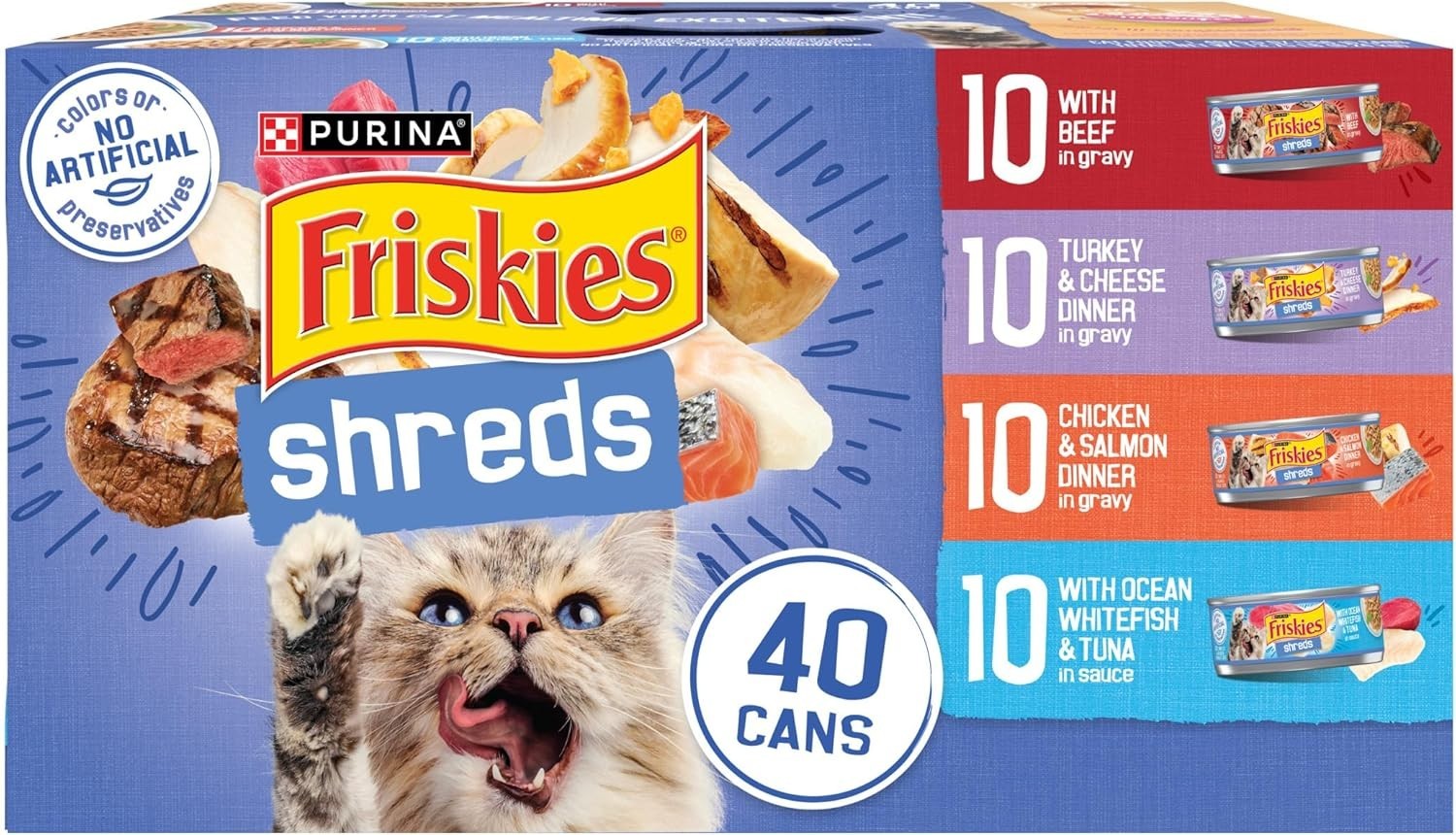 Purina Friskies Wet Cat Food Variety Pack, (Pack of 40) 5.5 oz. Cans Purina Friskies Wet Cat Food Variety Pack, (Pack of 40) 5.5 oz. Cans