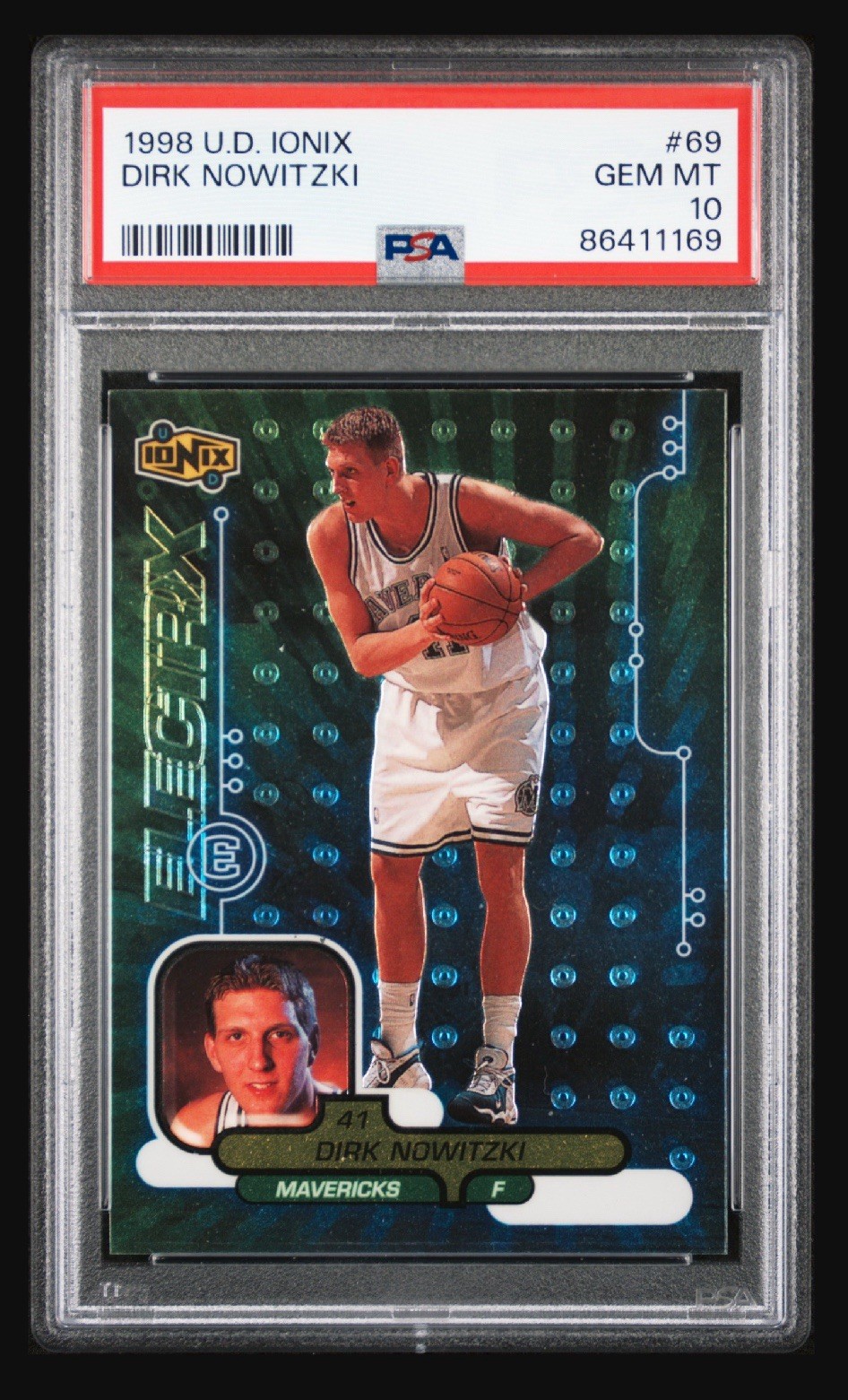 1998 U.D. Ionix Dirk Nowitzki #69 Rookie RC PSA 10 Gem Mint 1998 U.D. Ionix Dirk Nowitzki #69 Rookie RC PSA 10 Gem Mint