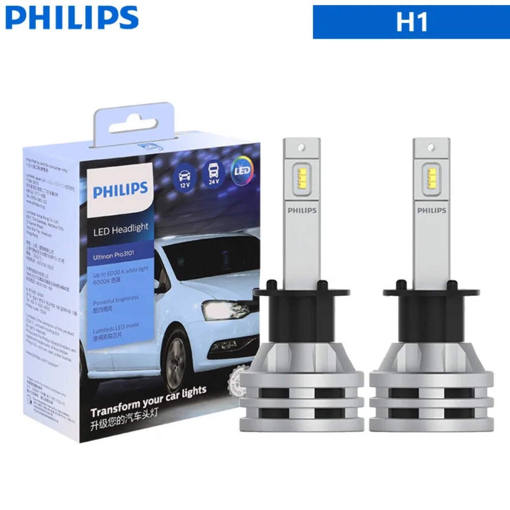 Philips LED H1 H3 H4 H7 H11 Ultinon Pro3101 12V/24V 6000K Bright White HB3 9005