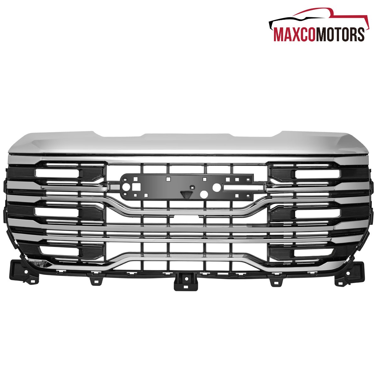 Hood Grille Fits 2022-2026 GMC Sierra 1500 AT4 Style Chrome Front Bumper