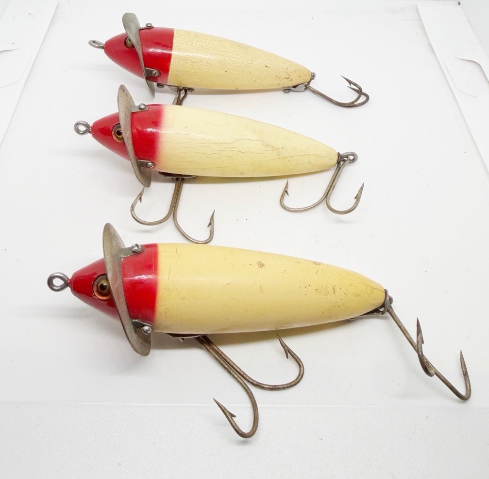 Lot Of 3 Heddon R/W Surface Lures Glass Eyes Good Shape Lot Of 3 Heddon R/W Surface Lures Glass Eyes Good Shape