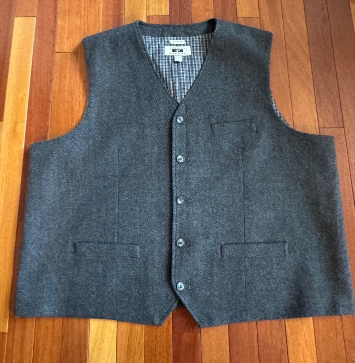Joseph Abboud Classic Fit Suit Vest Tweed Herringbone Waistcoat Lined Sz 3X